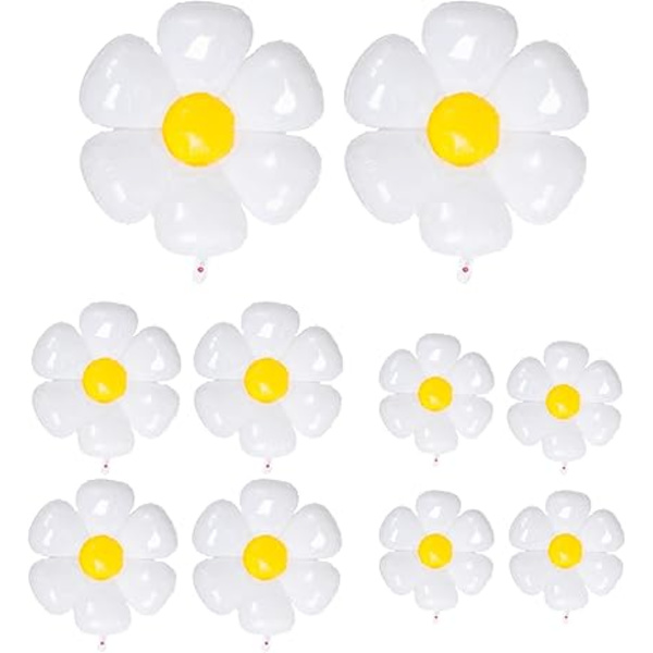Daisy Ballon Sæt, Hvide Blomster Balloner Aluminium Film Ballon Sød Foto