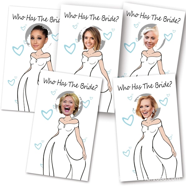 30 Bridal shower game cards Wedding party scratch cards Who's the bride?