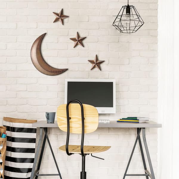 Boho väggdekor i månfas - Månde väggdekor - Metallväggdekor