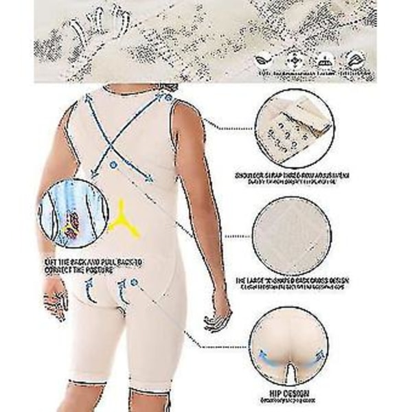 Body Shaper til Mænd Slankende Kompressionsbeklædning og Postkirurgisk Formtøj, Plus Størrelse Bedste Gave (3XL Beige)