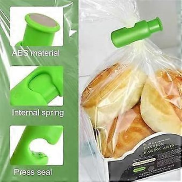 BagClamp Snack Brødforseglingsklemme Ekstrudering Brødposeklemme Bærbar Pressing Snackposeklemme Plastforseglet Poseholder, A