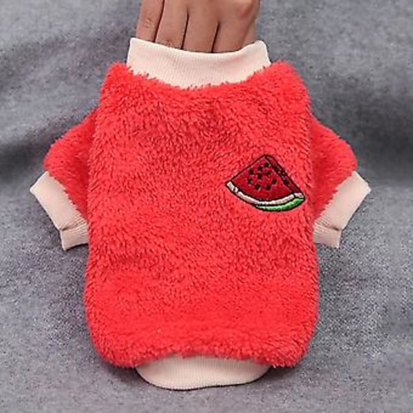 Husdjurs Fleece Kläder Valp Hund Kostym Liten Jacka Varm Jumper Tröja (S Röd)