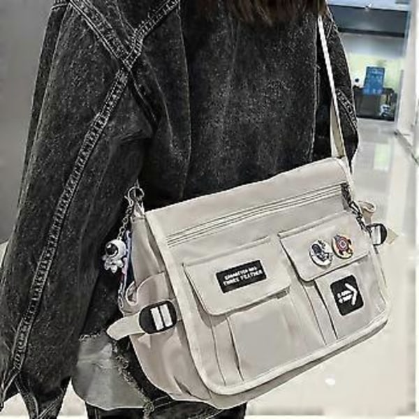 Multifunktionell axelväska för män stor kapacitet crossbody-väska för kvinnor trendig väska (blå)