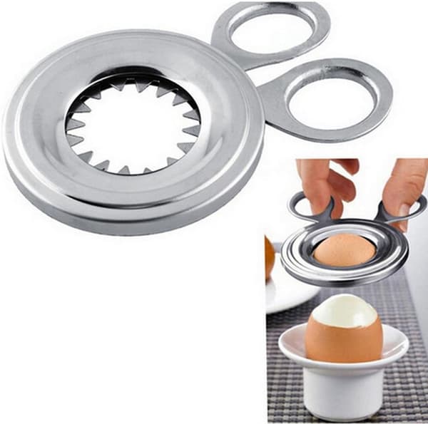 Rustfritt stål egg stripper myk kokt egg topper egg omelett enhet
