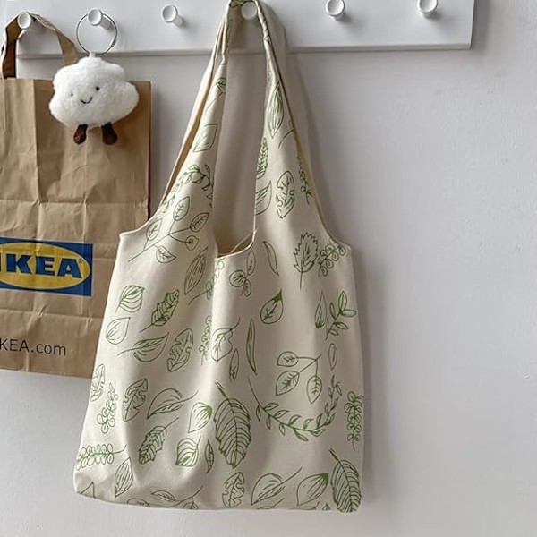 Minimalistinen Kukkakimppu Sööt Tote-Kassi Esteettinen Kukka Canvas Uusiokäyttöinen