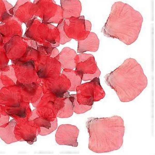 20 Förpackningar Bröllops Silkesrosenblad Falska Rosenblad Konstgjorda Blomblad (Röd)