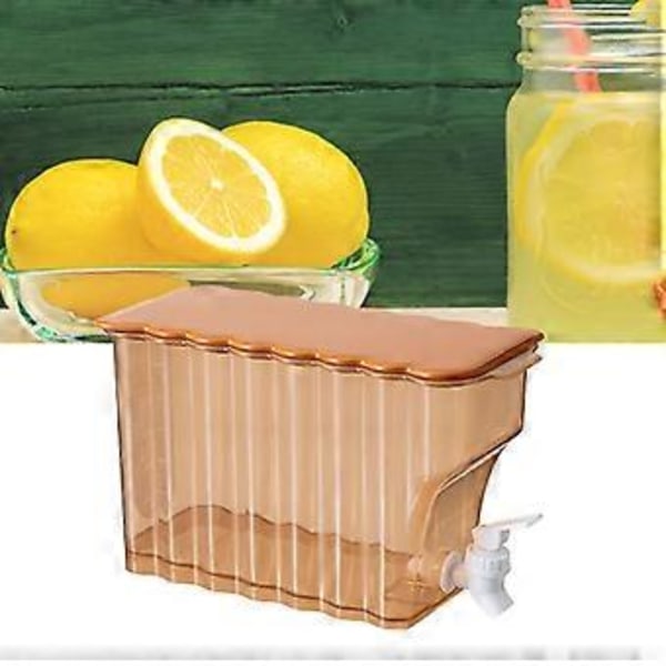Koldtvandskande med hane, forseglet opbevaring, køleskabskande til koldtvand, til frugtte, blomsterte, mælkete, vand, orange