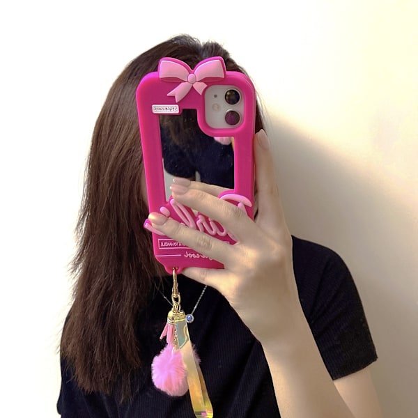 Søt Kawaii Rosa Retro 3D Nyhet Etui Kompatibelt for iPhone 13 -