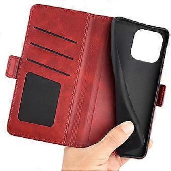 Til iPhone 16 Plus Etui Folio Flip Læder Wallet Stand Telefon Cover (Style C)