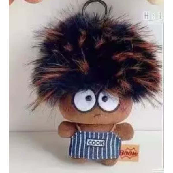 Fuzzy Hårmonster Plysch Nyckelring, Söt Exploderande Hår Väskberlock