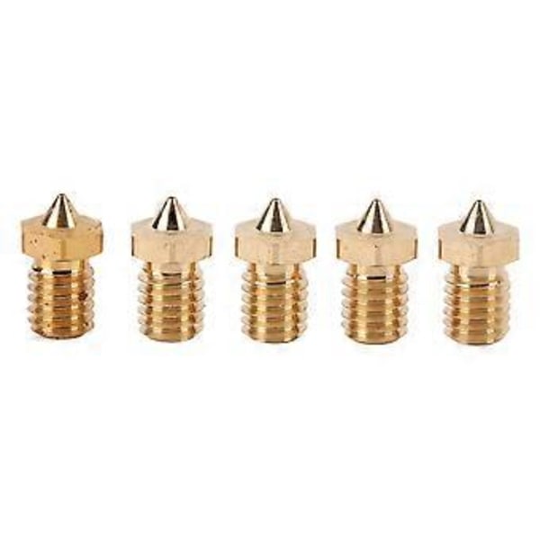 5 stk 3D-printerdyse 0,4 mm spids Høj strømning til 1,75 mm filament Messing print hoveddele tilbehør ( )