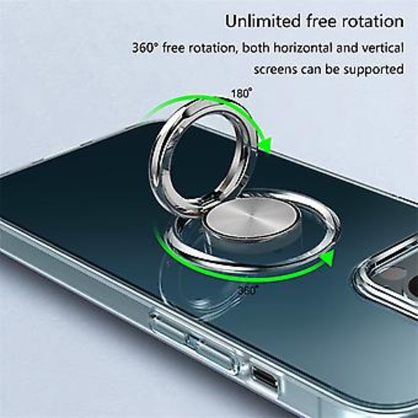 Ridsefast Telefon Case med Ringholder til Apple 13 Serie Cases (13 pro max Klar)