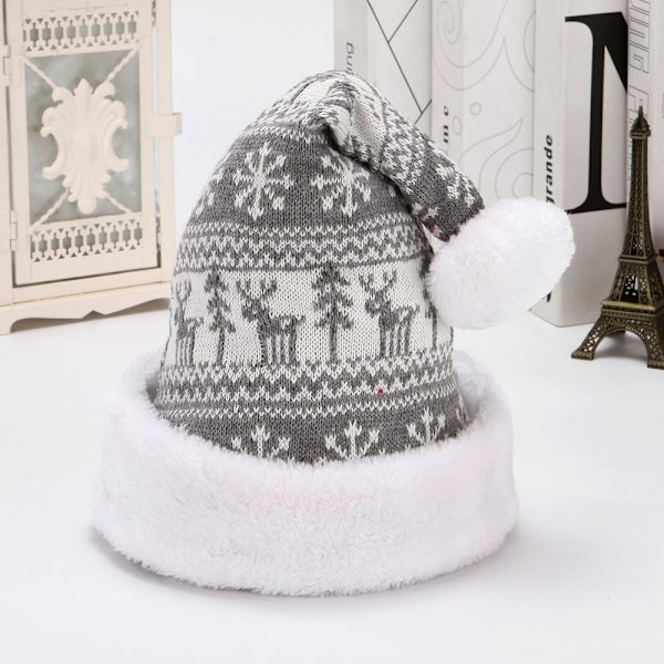 4 stycken jultomteluvor i fleece med snöflingor, vinterhattsdekoration för vuxna.