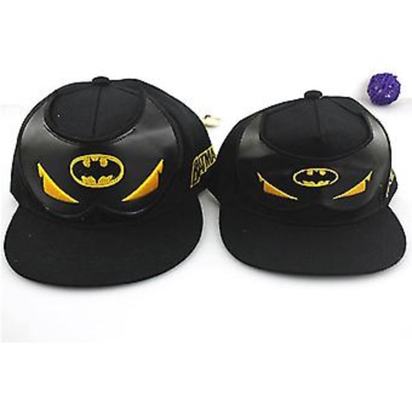 Børne Batman DC Superhelt Baseballkasket Justerbar Sommer Hip Hop Hat Til Dreng Pige (Sort)