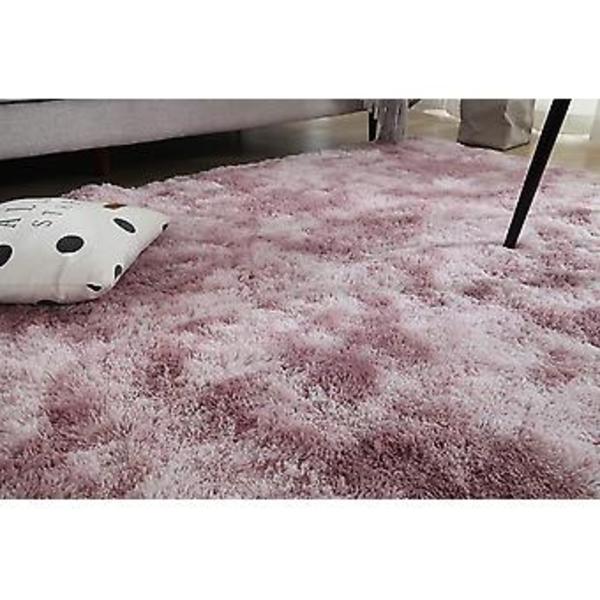 Fong Blød Moderne Indendørs Shaggy 4x6.6 Tæppe Til Soveværelse Stue Kollegieværelse Børneværelse Hjem Dekorativ, Skridsikker Plys Blød 2.6 x 5.2 Ft. Pink