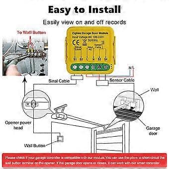Tuya Zigbee Garageportåbner Controller Smart Switch Modul Understøtter Stemmefjernbetjening til Alex