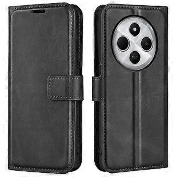 Til Xiaomi Poco C75 4G/Redmi 14R 5G/14C 4G Stand Case Anti-Scratch Kalvetekstur Læder Telefon Cover (Style B)