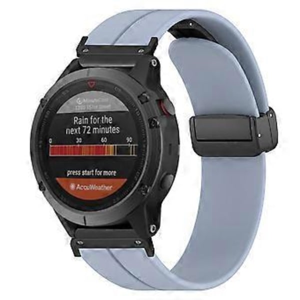 Til Garmin Fenix 7/6/5 22mm Håndledsrem Fleksibel Silikone Urrem med Magnetisk Spænde (Style K)