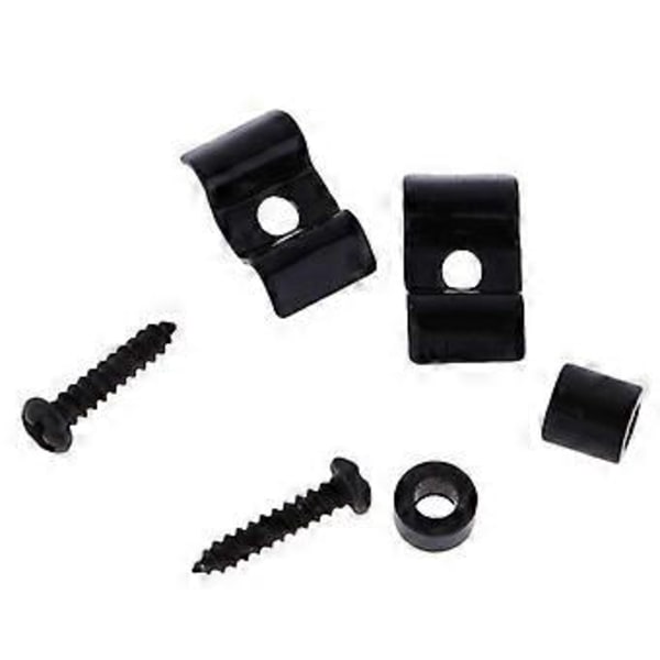 7-10-pack Gitarr Roller Stränghållare Set för Elgitarr Svart (10 st)