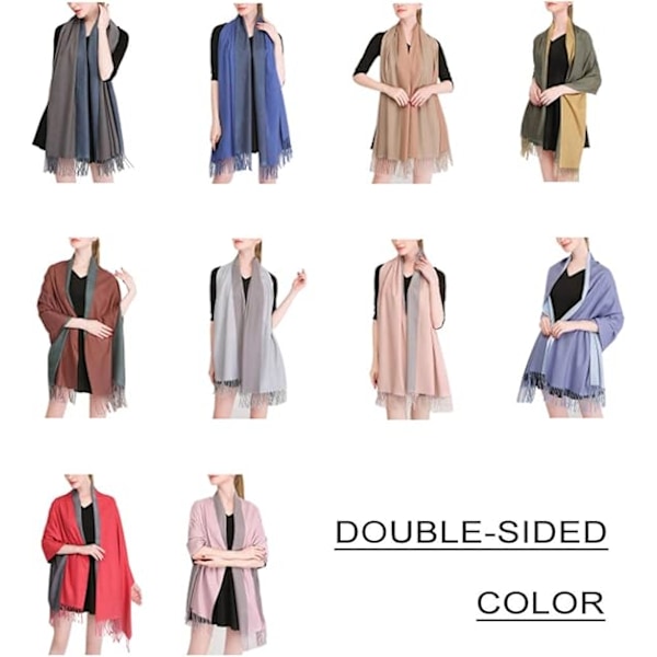 1 st Grön Elegant Cashmere Pashmina Sjal för Höst Vinter Kvinna