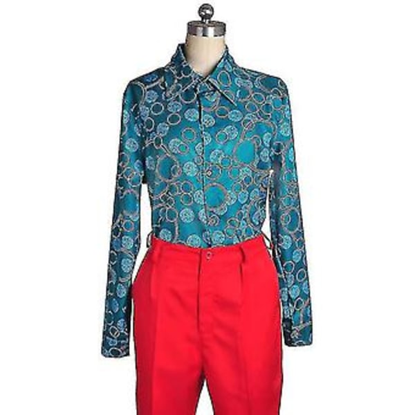 Halloween Clown Arthur Fleck Joker Röd Kostym Outfit För Män (3XL)