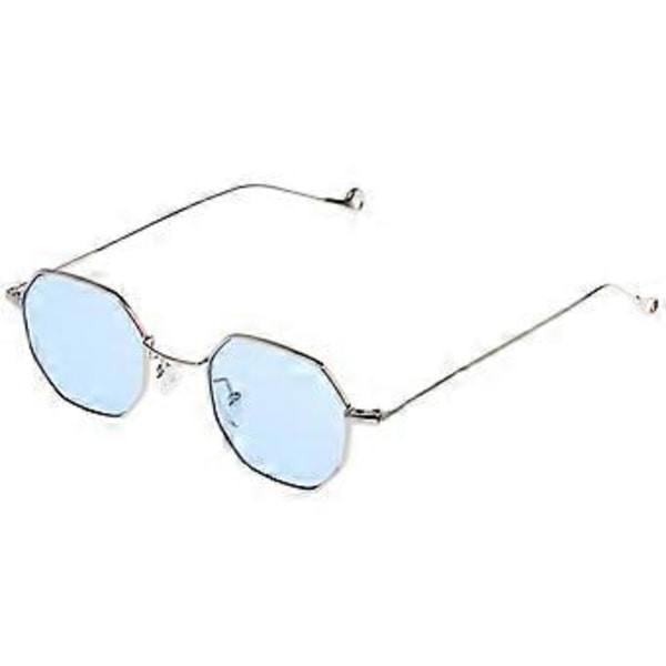 Vintage Glasögon Solglasögon Runda Goggles Unisex - Svart (Blå)