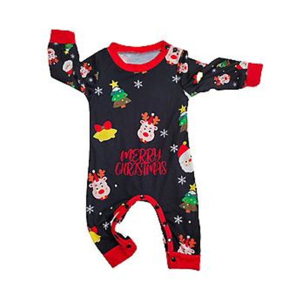 Jouluperheen Matchivat Pyjamat Isä Äiti Tytär Poika Painettu Yöasu Loma Uniasu Joulu Pjs Set Pyjamat (9-12 Kuukautta Vauvat)