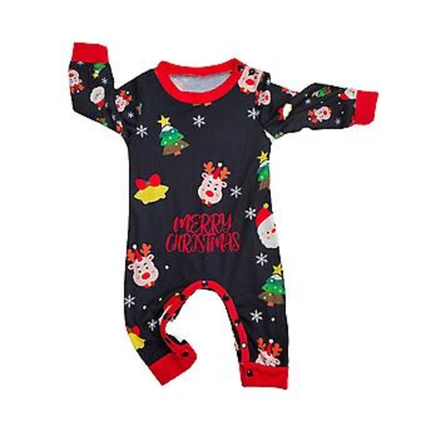 Julefamiliens Matchende Pyjamas Far Mor Datter Søn Trykt Natøj Ferie Soveværelse Jule PJs Sæt Pyjamas (3-6 Måneder Spædbørn)