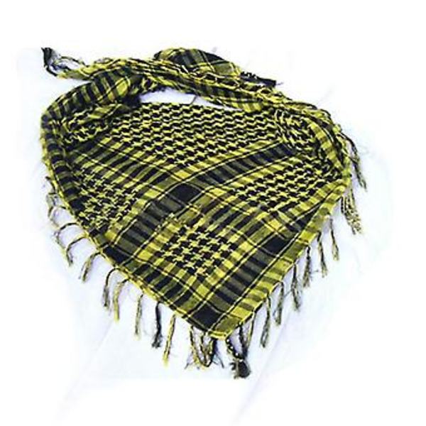 Unisex Houndstooth Arabiallinen Taktinen Aavikon Armeijan Shemagh Keffiyeh Tupsuhuivit (Keltainen)