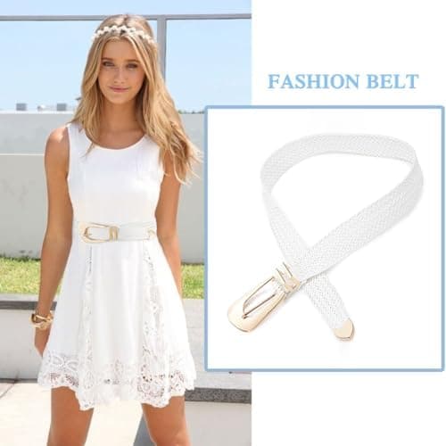 Flettet belte for kvinner Boho vevd midjebelte med spenne for sommerkjole