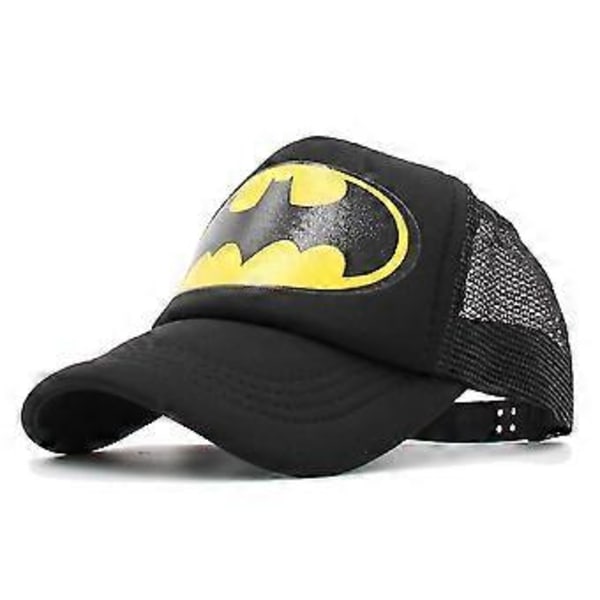 Barn Pojkar Flickor Batman Mesh Basebollkeps Andningsbar Snapback Justerbar Solhatt (Svart)