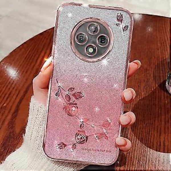 KADEM Skal för Xiaomi Poco C75 4G/Redmi 14R 5G/14C 4G Fodral Blomma TPU Flexibelt Gradient Telefonskal (Stil C)