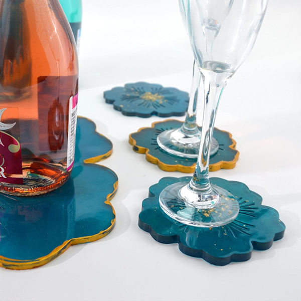 Silikonform Epoxy Resin Brett, Uregelmessig Blomst Epoxy Resin Form
