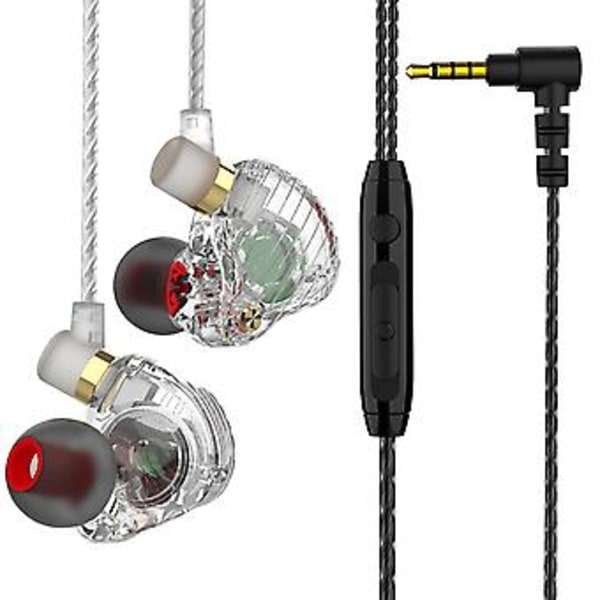 Transparenta Ytliga Öronproppar med LED-belysning, Trådbundna, för Spel, Sport, Musik, Mikrofon, Klar Samtal - WH