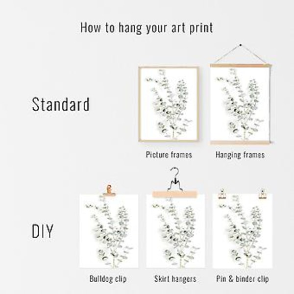 Botaniska Växtväggkonsttryck - Set om 4 Väggdekortryck med Växter Blommor Kök Blommor Blad Väggkonst Boho Blad (8x10)