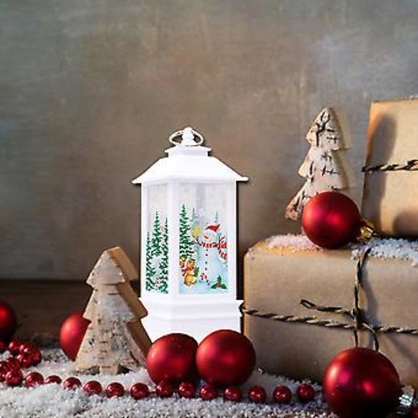 Juleflamme Lantern Nisse Juldekorasjon Lampe Jule-LED Lysende Ornament Lysestake Lampe Bronse Engel Stil DD