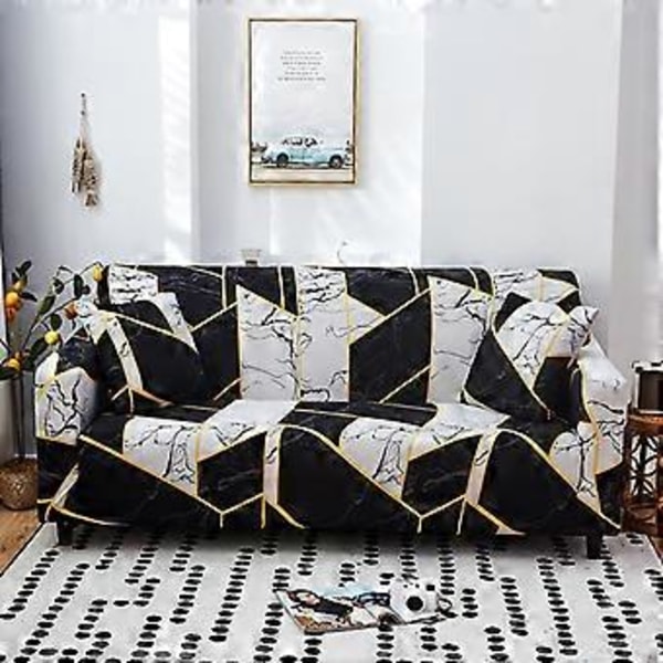 Elastisk Sofatrekk Trykte Sofatrekk Lenestoltrekk for Puter Sofaer Elastisk Universell Møbelbeskytter med 2 Putetrekk, Anti-Katt
