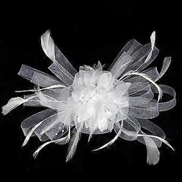 Glamourøs elegant damehat, brude fjer hårnålstilbehør, Royal Ascot cocktail, foto sløjfe hårtilbehør, hestefestival fjer hovedblomst