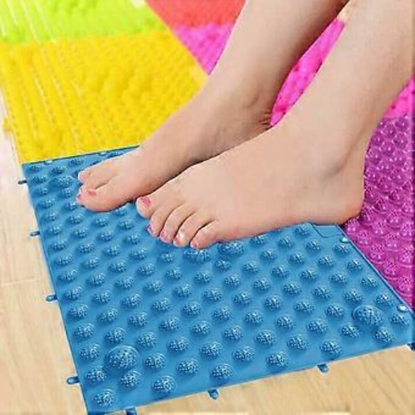 Stressreducerande utomhusstegmattor, fotreflexologimassage, fotmassageplatta cirkulationsfotdynor hög elasticitet för vardagsrum kök