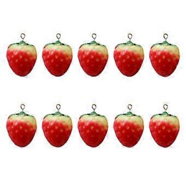 10 stk. Charm Armbånd Smykker Håndlavede Tilbehør Ørering Frugt Håndværk Emalje Jordbær Charm Halskæde DIY Charms