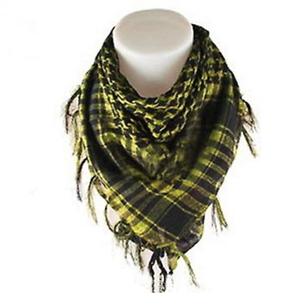 Unisex Houndstooth Arabiallinen Taktinen Aavikon Armeijan Shemagh Keffiyeh Tupsuhuivit (Keltainen)