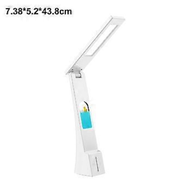 Bærbar lysterapi lampe, justerbar arm og foldbart design, smart touch-kontakt dæmpbar bordlampe med genopladeligt batteri til hjemmekontor