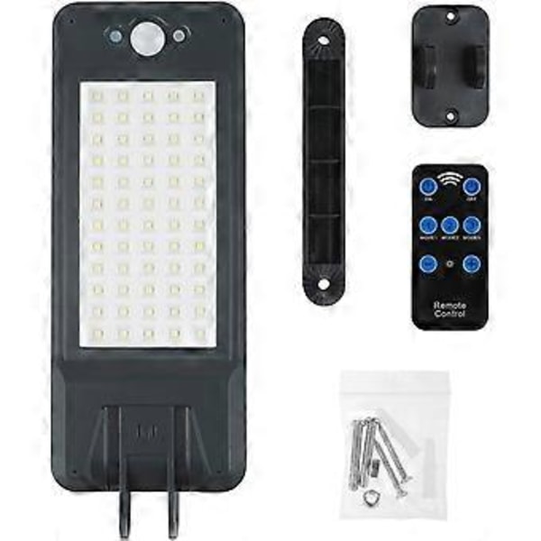 60 LED Solcellelamper Udendørs Vandtæt IP65, LED Væglampe Fjernbetjening, Trådløs Solcelle Sikkerhedslampe til Have, Garage, Gård, Trappe