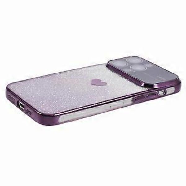 Skal för iPhone 14 Pro Max Gradient Glitter TPU Telefonfodral Elektropläterad Kant (Mörk Lila)