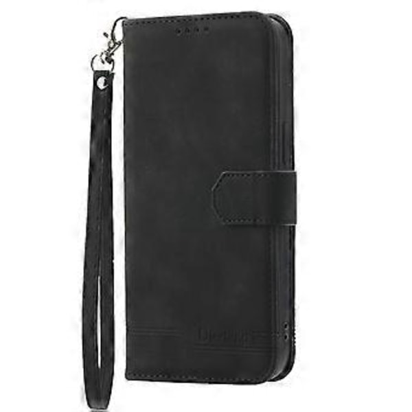 DIERFENG DF-03 til Xiaomi Redmi Note 13 4G Etui Pung Læder Flip Telefon Cover - Sort (Sort)