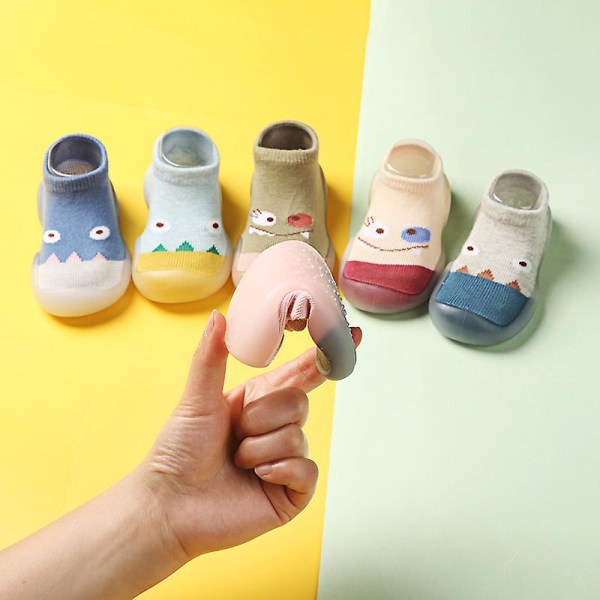 Toe Slippers Socks Shoes Non-skid Indoor Cotton Thin Baby First Walking Shoes For Blue Blue 24-25
