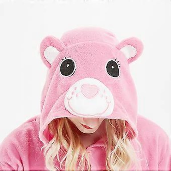 Vuxen Björn Onesie Pyjamas Cosplay Djur Hemmakläder Sovkläder Jumpsuit Kostym För Kvinnor Män (S Rosröd)