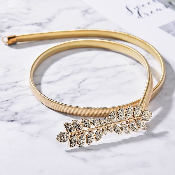 4-pack smala bälten för kvinnor, fashionklänningsbälten stretchiga dammidjebälten plus size elastiskt midjeband för klänningar
