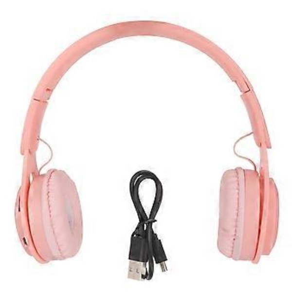 Y08 Barnhörlurar Macaron Stilren Stereo Ljud Vikbara Plug-in Kort Bluetooth Öronhörlurar (Rosa)