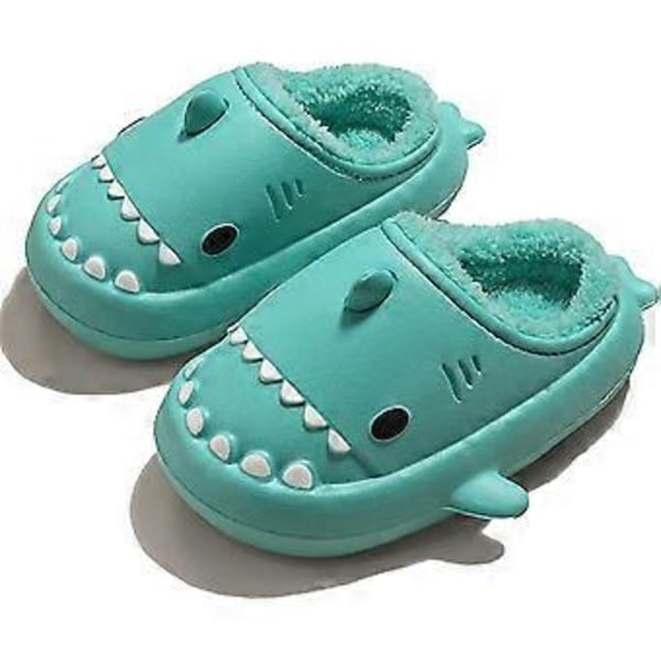 Vinterhaj Sutsko Haj Sandaler Mænd Og Kvinder Memory Foam Sød Tegneserie Plysset Blød Varm Pelsforede Sutsko (42-43 Grøn)
